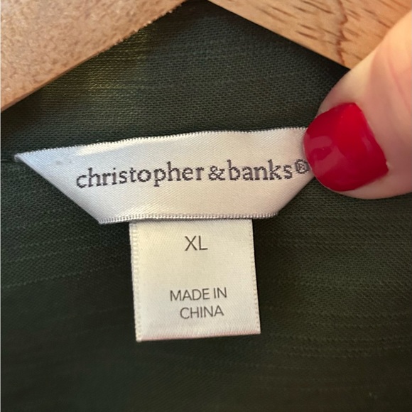 Christopher & Banks Spring Jacket Green Cotton New Without Tags - Picture 7 of 8